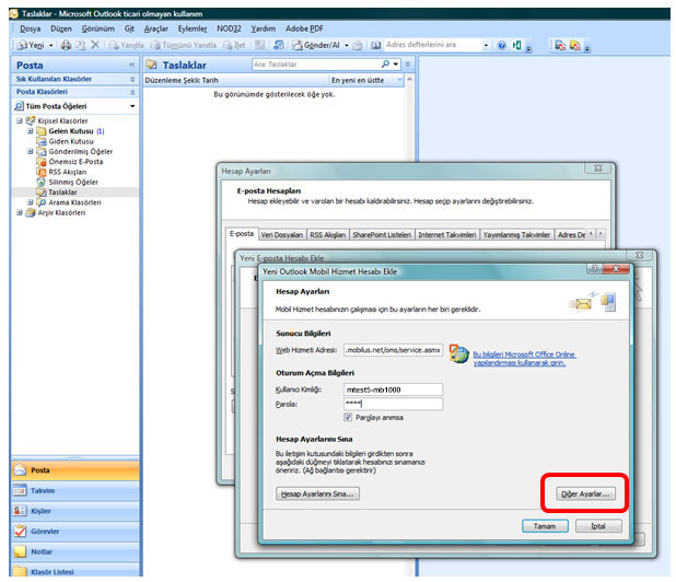 outlook 2007 sms kurulum
