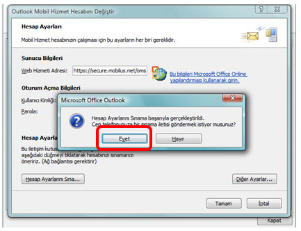 outlook 2007 sms kurulum