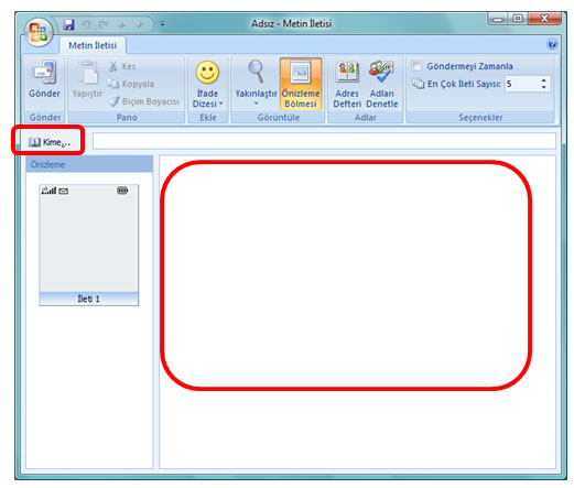 outlook 2007 sms gönderimi